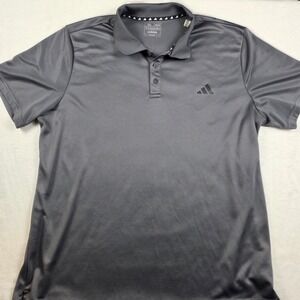 Adidas Polo Shirt Mens 2XL Gray Excellent Aeroready Textured Golf IW5024